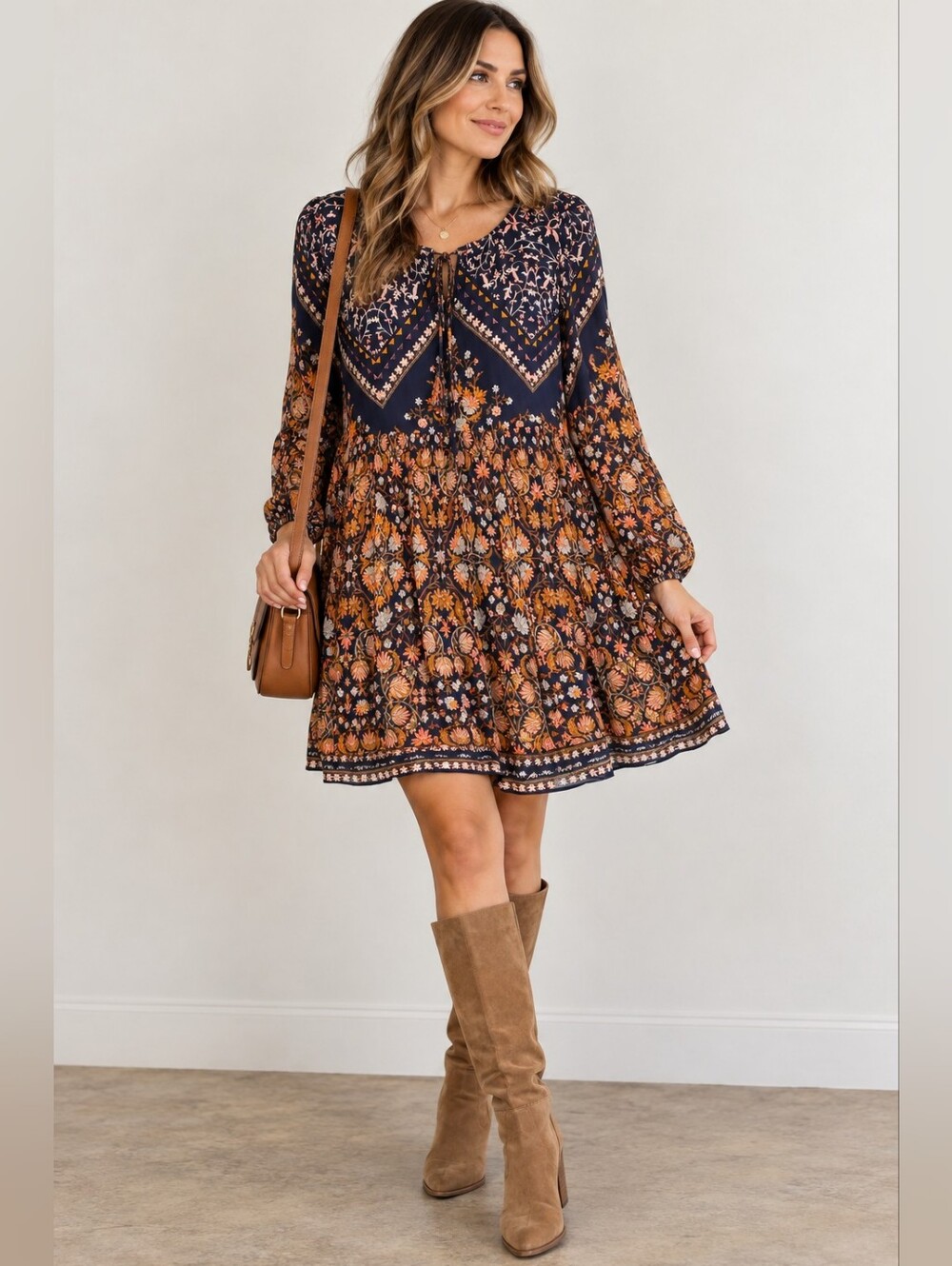 Patrons of Peace Dress Floral Boho Size S